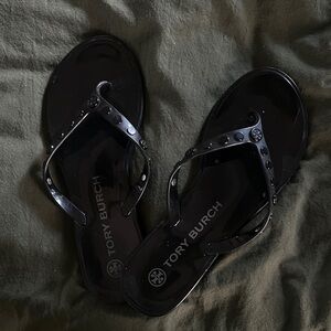 Tory Burch Glossy Black Women's Sandals